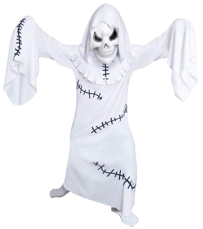 Boys Girls Kids Friendly Halloween Ghost Fancy Dress Costume Outfit 4-12 years 